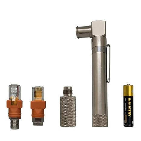 Coaxial Pocket Toner Tester, Coax Wire Continuity Tracer Ethernet Signal Tester with Light/Buzzer for Locating RG6 RG59 Coax Cable LAN Cable CAT5E CAT6, Include Battery and 2 RJ45 Adapters