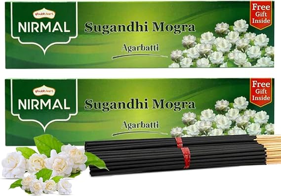 Shubhkart Premium Sugandhi Mogra (Rich Jasmine) Incense Sticks, 140 Sticks (Pack of 2) Traditional Long-Burning Agarbatti for Puja & Festive Rituals