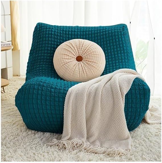 Lazy Floor Sofa Slipcover, Stretch Fireside Chair Bean Bag Chairs Couch Cover for Adults, Stretch Armless Lounge Chaise Furniture Protector Slipcover for Living Room Corner Chair Bedroom Office ( Colo