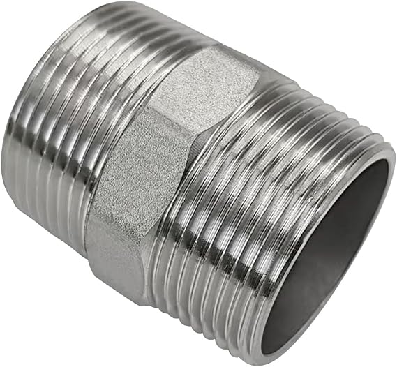 Beduan 2" Male NPT Nipple Hex 304 Stainless Steel Pipe Fitting (Pack of 1)