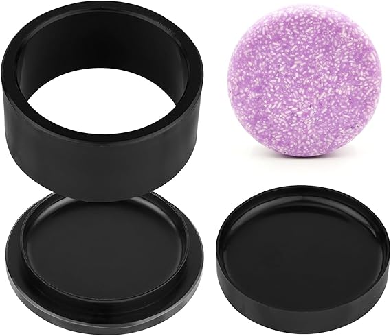 2.5inch Round Soap Shampoo Bar Mold, 3D Plastic Solid Bath Bomb Shower Steamer Press Molds for Making Shampoo Bars, Shower Steamers, Soaps, Bath Bombs, DIY Making Supplies (Round)
