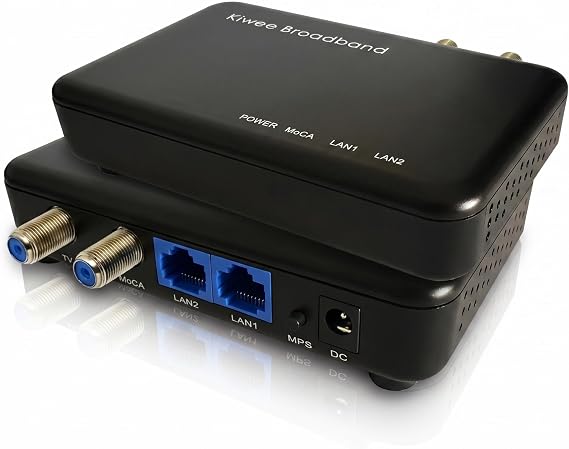 MoCA 2.5 Adapter with Dual 2.5GbE Ports (2-Pack) | Extended E Band (400900MHz) | Satellite TV Compatible | 2.5Gbps Wired LAN for Streaming, Gaming, Mesh WiFi | Includes Cables | KB-M3-02E