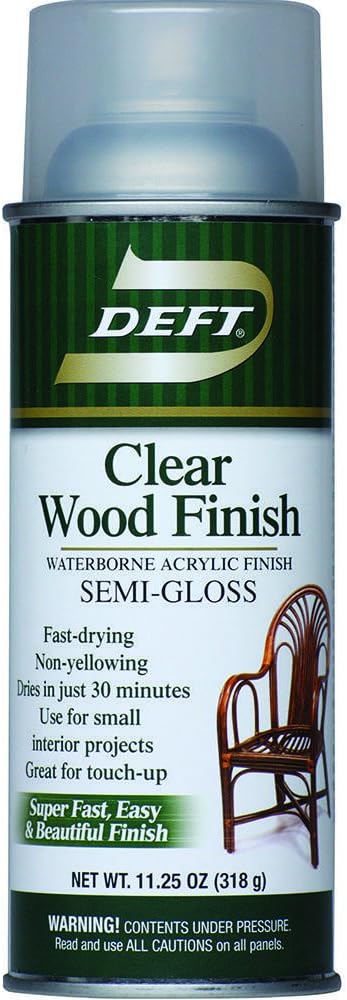 Deft Interior Water-Based Clear Wood Finish Semi-Gloss Spray, 11.25-Ounce Aerosol