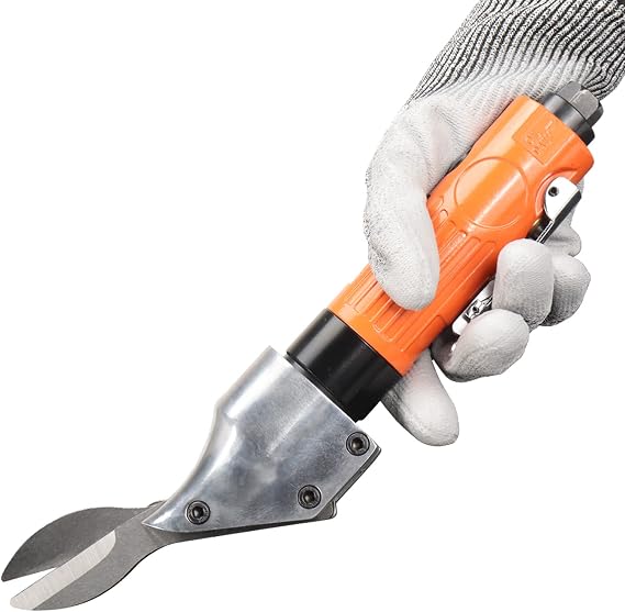 18 Gauge Pneumatic Metal Shear Cutter 2-Blade Pneumatic Scissor Metal Stainless Steel Sheet Metal Cutting Tools Industrial Air Cutter for Iron, Aluminum Sheet, Screen Mesh