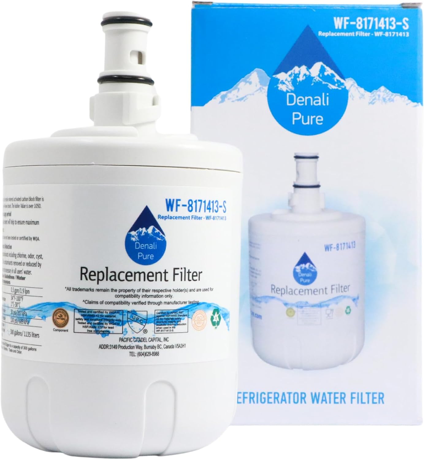 Replacement for Estate TS22AEXHW00 Refrigerator Water Filter - Compatible with Estate 8171413, 8171414 Fridge Water Filter Cartridge