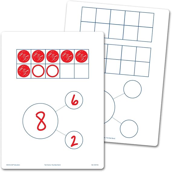 Ten Frames & Number Bonds Flexible Dry-Erase Boards - Set of 10