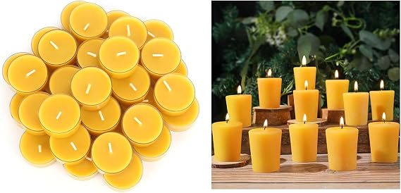 36 Packs Beeswax Tealight Candles 12 Pack Beeswax Votive Candles