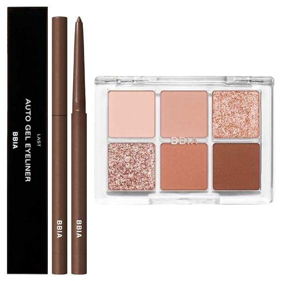 BBIA Last Auto Gel Eyeliner (04 MELLOW BROWN) + Ready To Wear Eye Palette (03 DRY FLOWER) Bundle Set