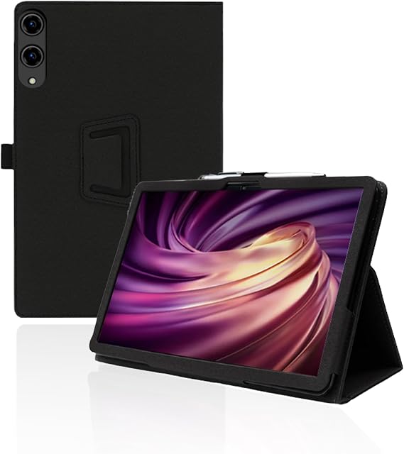 for DOOGEE tab E3 Pro 13 Inch Android Tablet Case,Folding Stand Protective Cover with Pencil Holder and Wrist Strap,Full Protection, Premium PU, Scratch Resistant(Black)