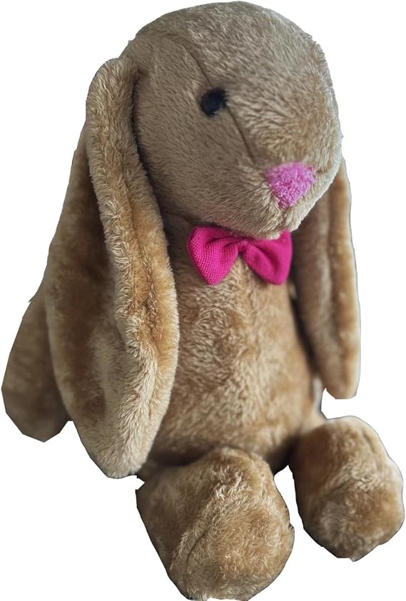 Uyku Arkadaşım Papyonlu Uzun Kulak Bunny Peluş Tavşan 65 cm Açık Kahve Bej
