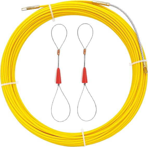 100ft Fiberglass Cable Puller Kit Through Wall Fish Tape Electrical Fish Tape Duct Rodder Wire Cable Puller Threader Cable Fishtape Fastener 3mm