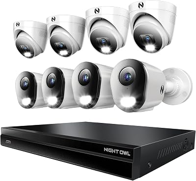 2-Way Audio 32 Channel 12MP NVR with 8TB HDD and 8 Wired IP 4K Deterrence Cameras - 4 Bullet 4 Dome