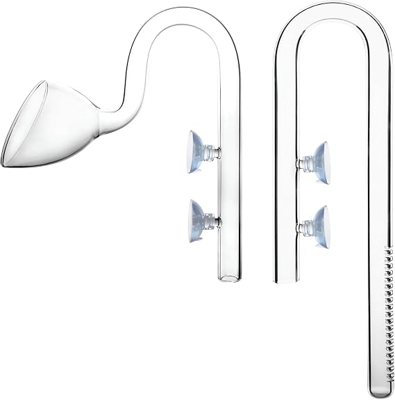 Glass Lily Pipe Inflow Outflow Set 20mm for 3/4" ID (19/25mm) Tubing