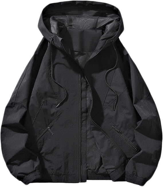 Windbreaker Jackets for Men Water-Resistant Hiking Climbing Trench Jacket Winter Fleece Lined Insulated Warm Coat
