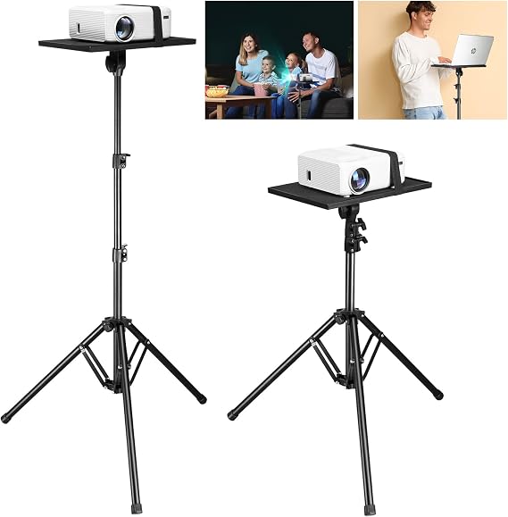 KEJOG Projector Stand Adjustable Height 20" to 62",Foldable Projector Tripod Stand ,Tripod for Projector DJ Equipment,Projector Tripod Stand for Outdoor Movies,Office, Home, Stage or Studio