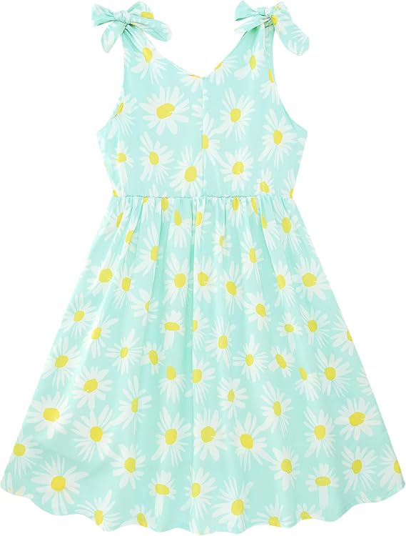 Enlifety 3-10T Girls Dresses Sleeveless V Neck Summer Sundress