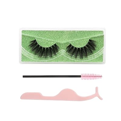 1 Pair DIY False Eyelashes Eyelash Extensions, False Eyelashes Good Ductility No Residue Thick Natural Messy Fake Eyelashes Makeup Tool for Womens Make Up Green