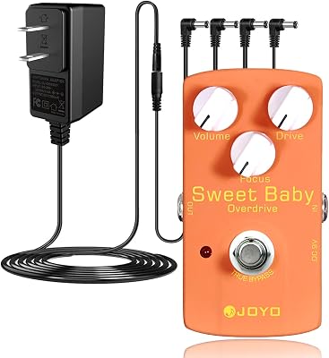 JOYO JF-36 Sweet Baby Low-Gain Overdrive Pedal Bundle with DC 9V Power Supply 800mA -1A AC Adapter
