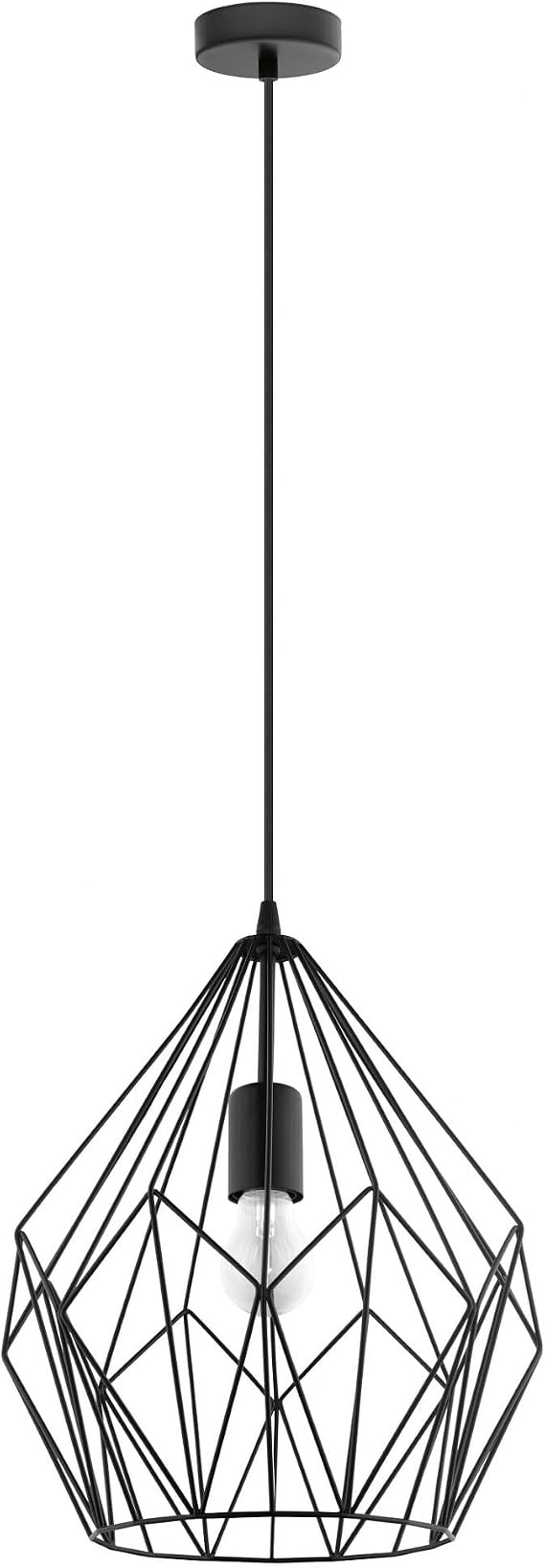 EGLO Lighting 49257A One Light Pendant, Black