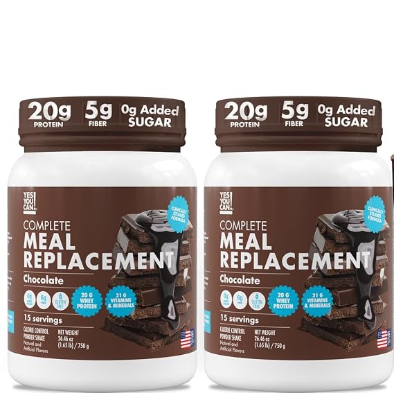 Yes You Can! Meal Replacement Shake, Chocolate, 15 Servings, 2 Pack
