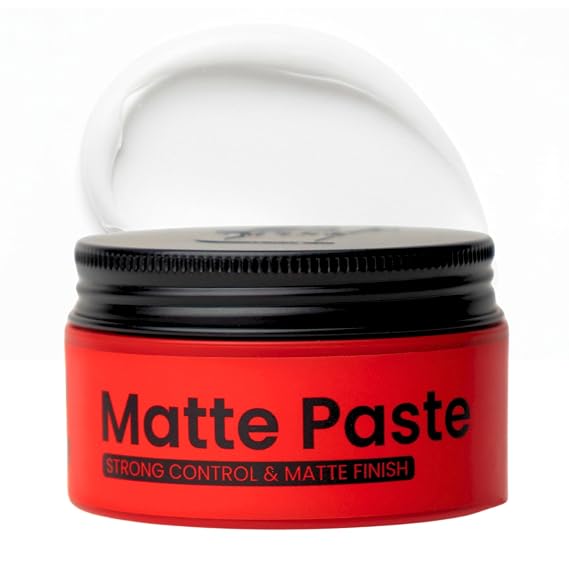 Hair Paste - Matte Finish, Strong Hold, No Shine, Texturizing & Sculpting, Non Greasy, Water Based, Residue Free, Styling Paste for Men Short to Medium Hair, Thickening & Volumizing - 3.38 Oz