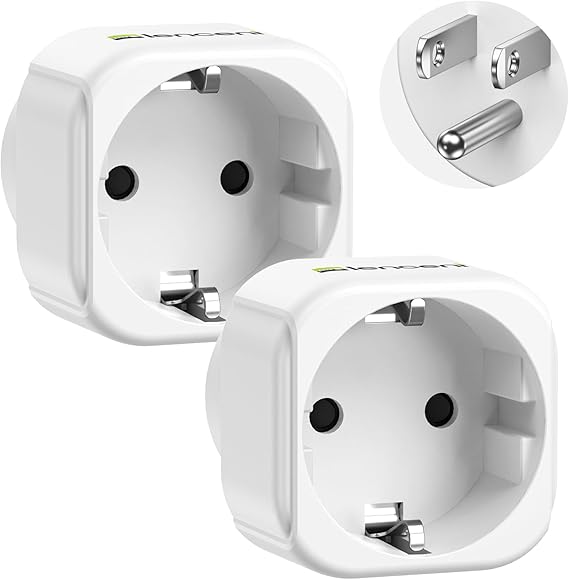 LENCENT 2 Pack Europe to US Plug Adapter,European to USA Adapter