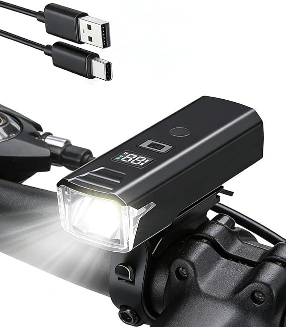 Bike Lights for Night Riding,USB-C Recharge Bicycle Light Bright Headlight