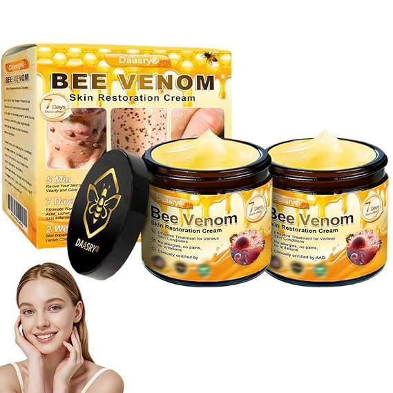 Bee Venom Skin Treatment Cream, Advanced Firming & Wrinkle-Reducing cream, Bee Venom Skin Restoration Cream, Natural Serum Suitable for All Skin Types (2 Pack)
