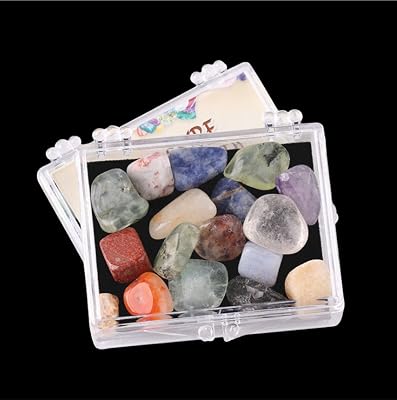 Natural Polished Semiprecious Gemstone Box Collection Stones Rock, Crystals & Healing Stones Set Premium Healing Crystals Gift Kit in Acrylic Box
