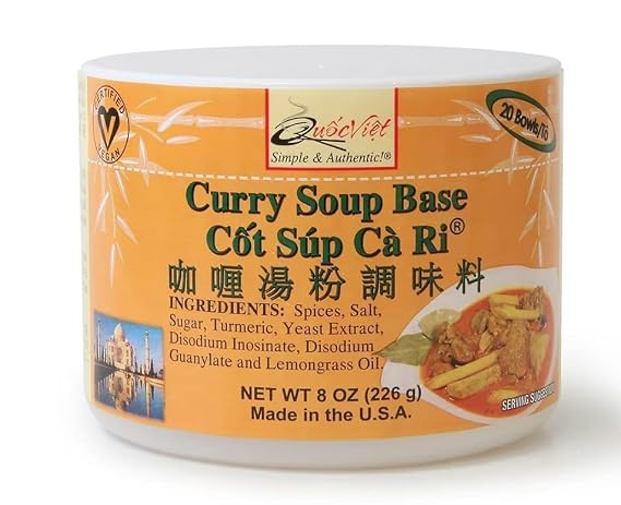 Quoc Viet 4-Pack of Curry Flavored Soup Base Cot Sup Ca Ri Brand 8 oz Plastic Jar 4 Pack