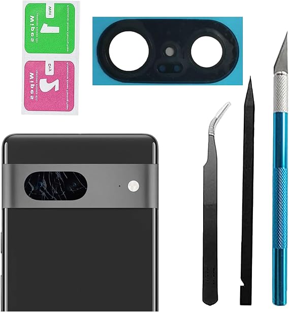 For Pixel 7 Back Rear Camera Lens Glass Replacement for Google Pixel 7 Rear Camera Glass with Pre-Installed Adhesive and Reparing Toolkits