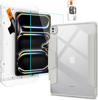 Spigen iPad Pro 13" Glas.tR EZ Fit & iPad Pro 13" Air Skin Pro Gray & iPad Pro Camera Lens Protector