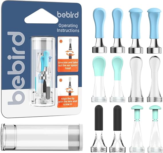 Bebird Replacement Tips Ear 12 Pieces Waterproof Silicone Ear Spoon for Ear Wax Removal Endoscope BEBIRD Original Ear Cleaner Tips Set for R1/ W3/R3/T15/X3/X17 PRO/D3Pro/T5 (Dia. 3.5mm)