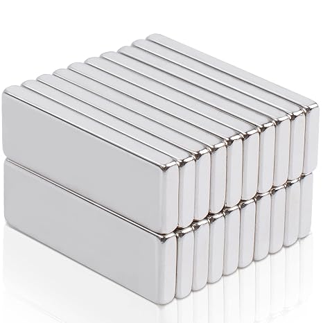 MAGXCENE 20 pcs Strong Rare Earth Magnets Bar, Rectangular Neodymium Magnets Heavy Duty for Crafts, Refrigerator Kitchen Cruise Tool Storage Industrial, 30x10x3 mm