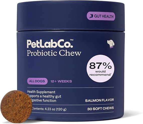 PetLab Co. Probiotic Chews for Dogs, 30 Soft Chews, Salmon