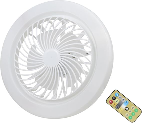 E27 Küçük Fan Işığı LED Işıklı Sessiz Tavan Vantilatörü Ayarlanabilir Renk Sıcaklığı Kısılabilir Fan Lambası Ayarlanabilir Fan Hızları 1H/2H/4H Çalışma Odası için Uzaktan Kumandalı Zamanlayıcı