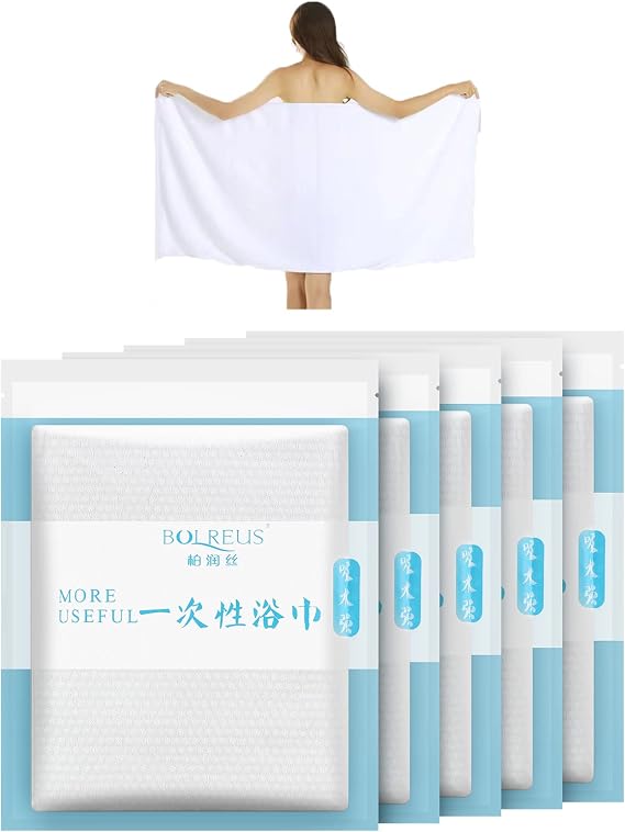 Large Compressed Bath Towels for Travel, Individually Wrapped Disposable Body Towels, Extra Thick Cotton Blend Portable Towel Tablets for Hotel, Camping, Gym, Sauna, Hiking Reusable,No Lint