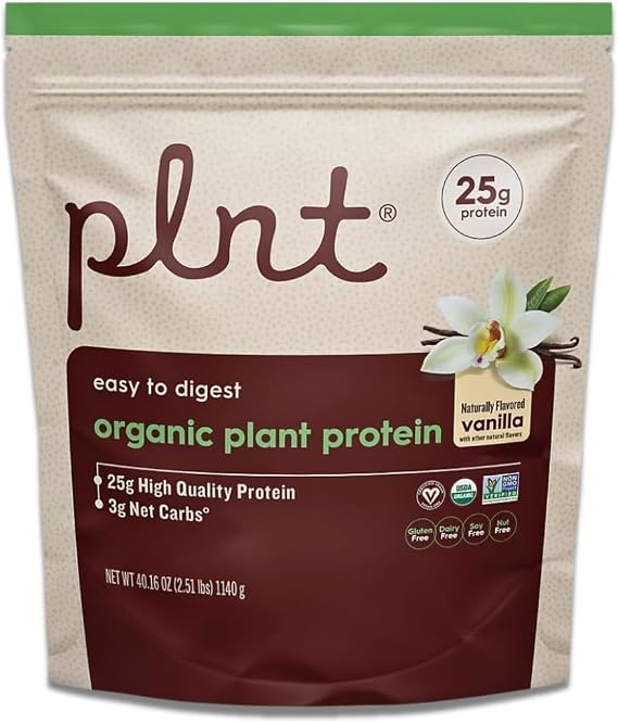 Organic Plant Protein Powder a Vanilla a 2.51 lbs./30 Servings