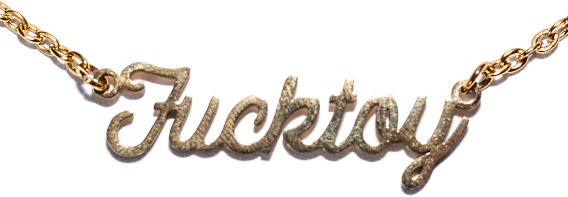 Fucktoy Necklace Gold Plated Stainless Steel Chain for Sexy Kinky Adults