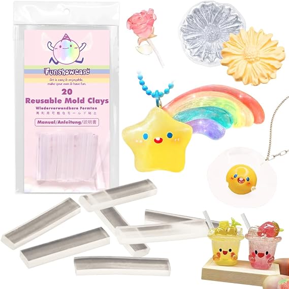 Reusable Resin Mold Clay, Moldable Plastic 20-bar