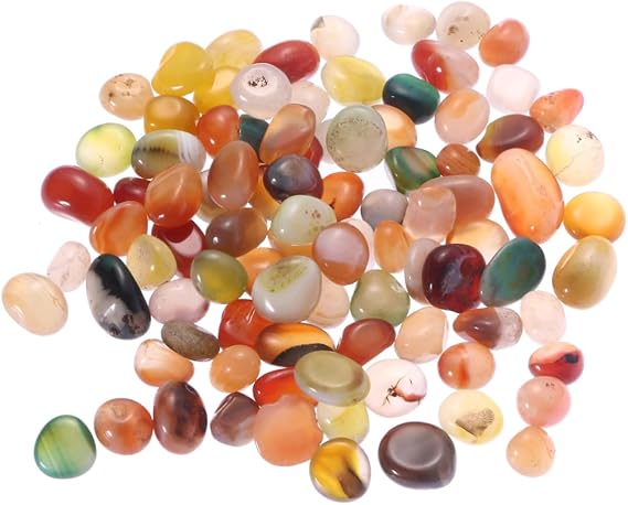 Yardwe Xmas 500g Natural Rounded Riverstones Fish Tank Decoration Stones