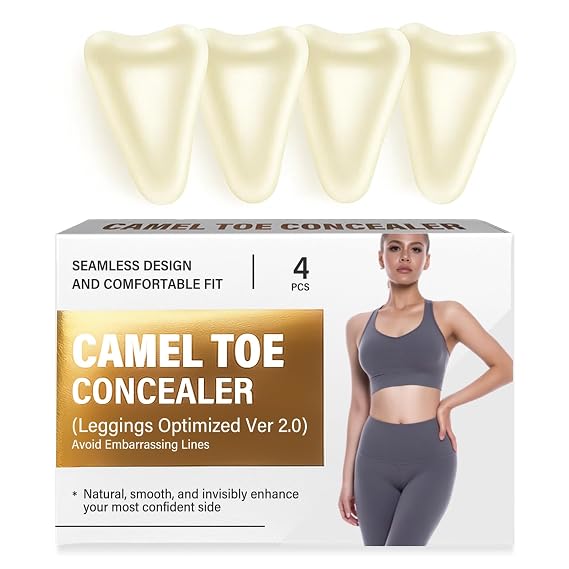Camel Toe Concealer, 4 Pack Reusable Invisible Coverage for Activewear | Swimsuits & Tight Clothing - Seamless, Waterproof & Breathable Coverage to Hide Awkward Lines