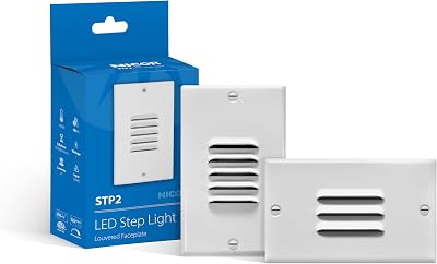 STP2 Louvered White LED Step Light with Photocell STP2L120WHPC