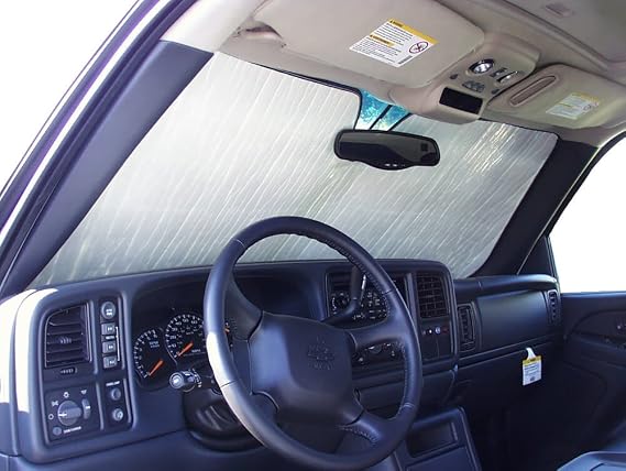HeatShield, The Original Windshield Sun Shade, Custom-Fit for Chevrolet Suburban 1500 SUV 2000, 2001, 2002, 2003, 2004, 2005, 2006 Silver Series