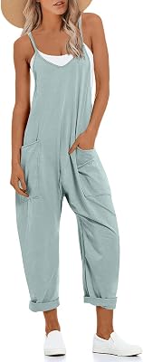 UNIANKIYA One Piece Jumpsuits for Women Casual Overalls Summer Rompers Trendy Jumpers Beach Vacation Outfits Travel Clothes