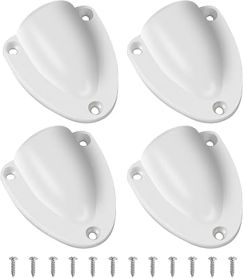 ORLANG 4 Pack Nylon Marine Wire Cable Vent Cover, Boat Transducer Wiring Cover with Mounting Screws,Clam Shell Vent for Boat,Suitable for Outside Vents of Wires, Hoses, Wiring Cables - BlackWhite