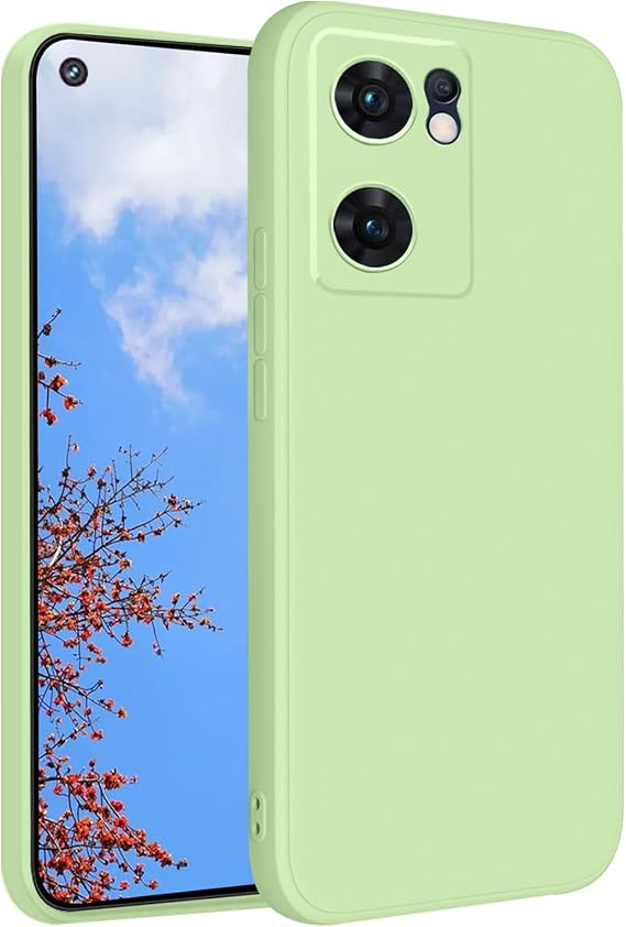 Phone Case for Oppo Reno 7 5G, Silky Soft Touch for Oppo Find X5 Lite case Silicone Shockproof Slim Cute Anti Fingerprint Protective Cover Aesthetic (Green)