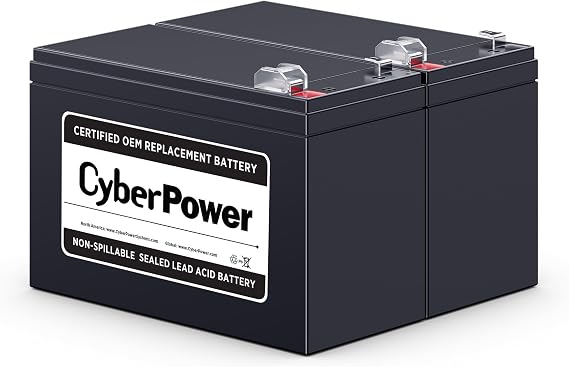 CyberPower RB1290X2 UPS Replacement Battery Cartridge | Maintenance-Free, User Installable, 12V/9Ah , Black