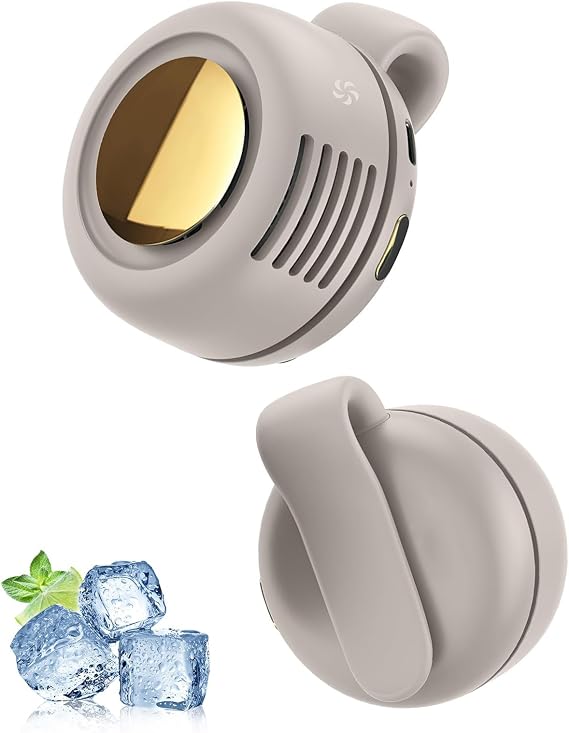 Mini Clip-On Fan,3-Speed Hands-Free Neck Fan for Travel & Office (White)