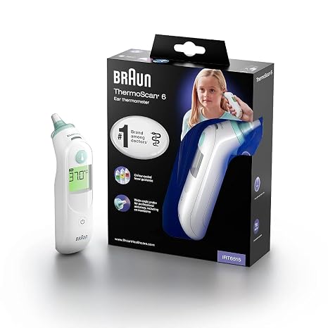 Braun ThermoScan 6 Kulak Termometresi - Renk Kodlu Dijital Ekran - ExacTemp Kararlılık Göstergesi - Bebek ve bebek dostu - Doktorlar arasında 1 numaralı marka - Ambalaj değişebilir
